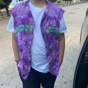 OF vintage acid purple CUT OFF BASEBALL JERSEY